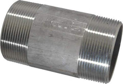 Merit Brass - Schedule 40, 2" Pipe x 4" Long, Grade 304/304L Stainless Steel Pipe Nipple - Welded & Threaded - Benchmark Tooling