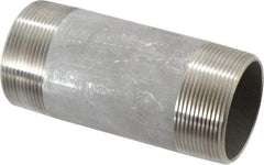 Merit Brass - Schedule 40, 2" Pipe x 5" Long, Grade 304/304L Stainless Steel Pipe Nipple - Welded & Threaded - Benchmark Tooling