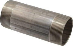 Merit Brass - Schedule 40, 2" Pipe x 5-1/2" Long, Grade 304/304L Stainless Steel Pipe Nipple - Welded & Threaded - Benchmark Tooling