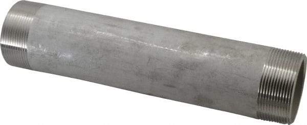 Merit Brass - Schedule 40, 2" Pipe x 10" Long, Grade 304/304L Stainless Steel Pipe Nipple - Welded & Threaded - Benchmark Tooling