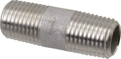 Merit Brass - Schedule 40, 1/4" Pipe x 1-1/2" Long, Grade 316/316L Stainless Steel Pipe Nipple - Welded & Threaded - Benchmark Tooling