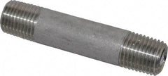 Merit Brass - Schedule 40, 1/4" Pipe x 2-1/2" Long, Grade 316/316L Stainless Steel Pipe Nipple - Welded & Threaded - Benchmark Tooling