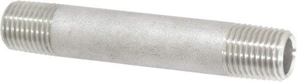 Merit Brass - Schedule 40, 1/4" Pipe x 3" Long, Grade 316/316L Stainless Steel Pipe Nipple - Welded & Threaded - Benchmark Tooling