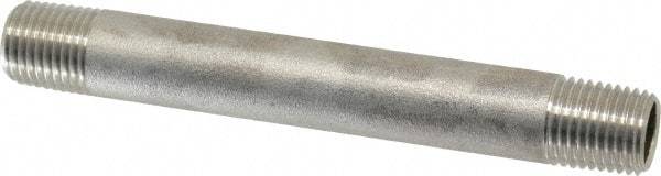 Merit Brass - Schedule 40, 1/4" Pipe x 4" Long, Grade 316/316L Stainless Steel Pipe Nipple - Welded & Threaded - Benchmark Tooling