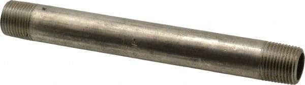 Merit Brass - Schedule 40, 3/8" Pipe x 5-1/2" Long, Grade 316/316L Stainless Steel Pipe Nipple - Welded & Threaded - Benchmark Tooling