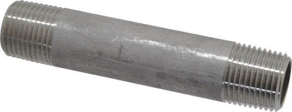 Merit Brass - Schedule 40, 1/2" Pipe x 4" Long, Grade 316/316L Stainless Steel Pipe Nipple - Welded & Threaded - Benchmark Tooling