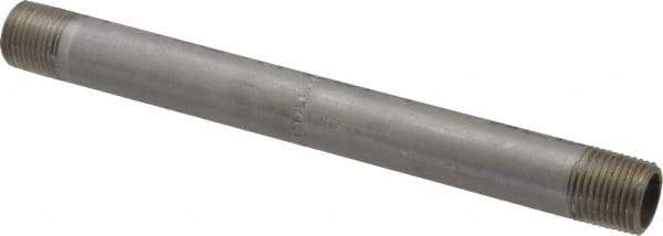 Merit Brass - Schedule 40, 1/2" Pipe x 8" Long, Grade 316/316L Stainless Steel Pipe Nipple - Welded & Threaded - Benchmark Tooling