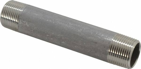 Merit Brass - Schedule 40, 3/4" Pipe x 5" Long, Grade 316/316L Stainless Steel Pipe Nipple - Welded & Threaded - Benchmark Tooling