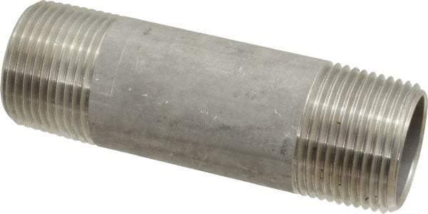 Merit Brass - Schedule 40, 1" Pipe x 4" Long, Grade 316/316L Stainless Steel Pipe Nipple - Welded & Threaded - Benchmark Tooling