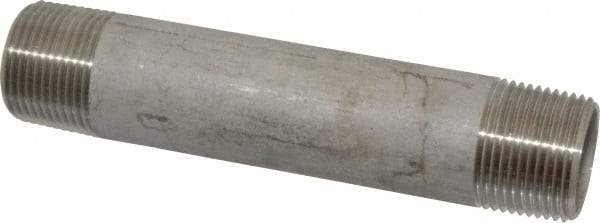 Merit Brass - Schedule 40, 1" Pipe x 6" Long, Grade 316/316L Stainless Steel Pipe Nipple - Welded & Threaded - Benchmark Tooling