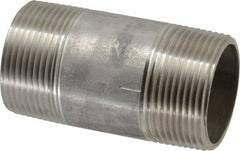 Merit Brass - Schedule 40, 1-1/4" Pipe x 3" Long, Grade 316/316L Stainless Steel Pipe Nipple - Welded & Threaded - Benchmark Tooling