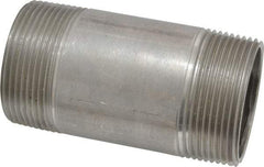 Merit Brass - Schedule 40, 1-1/2" Pipe x 3-1/2" Long, Grade 316/316L Stainless Steel Pipe Nipple - Welded & Threaded - Benchmark Tooling