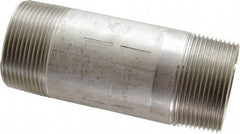 Merit Brass - Schedule 40, 1-1/2" Pipe x 4-1/2" Long, Grade 316/316L Stainless Steel Pipe Nipple - Welded & Threaded - Benchmark Tooling