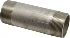 Merit Brass - Schedule 40, 1-1/2" Pipe x 5" Long, Grade 316/316L Stainless Steel Pipe Nipple - Welded & Threaded - Benchmark Tooling