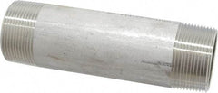 Merit Brass - Schedule 40, 1-1/2" Pipe x 6" Long, Grade 316/316L Stainless Steel Pipe Nipple - Welded & Threaded - Benchmark Tooling