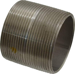 Merit Brass - Schedule 40, 2" Pipe x 2" Long, Grade 316/316L Stainless Steel Pipe Nipple - Welded & Threaded - Benchmark Tooling