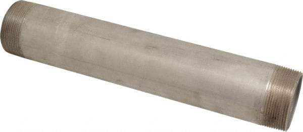 Merit Brass - Schedule 40, 2" Pipe x 12" Long, Grade 316/316L Stainless Steel Pipe Nipple - Welded & Threaded - Benchmark Tooling