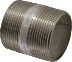 Merit Brass - Schedule 40, 2-1/2" Pipe x 3" Long, Grade 316/316L Stainless Steel Pipe Nipple - Welded & Threaded - Benchmark Tooling