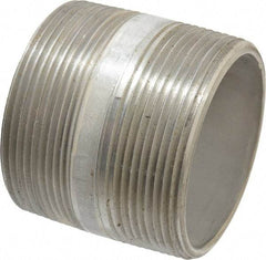 Merit Brass - Schedule 40, 3" Pipe x 3" Long, Grade 316/316L Stainless Steel Pipe Nipple - Welded & Threaded - Benchmark Tooling