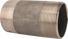 Merit Brass - Schedule 40, 3" Pipe x 6" Long, Grade 316/316L Stainless Steel Pipe Nipple - Welded & Threaded - Benchmark Tooling