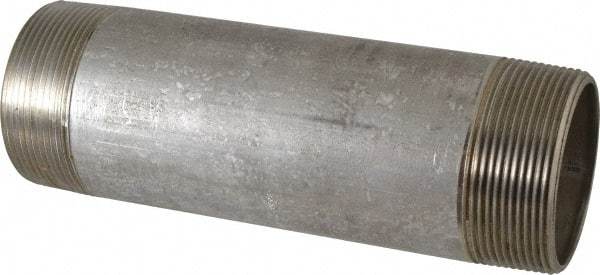 Merit Brass - Schedule 40, 3" Pipe x 10" Long, Grade 316/316L Stainless Steel Pipe Nipple - Welded & Threaded - Benchmark Tooling