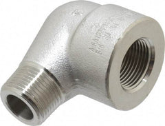 Merit Brass - 3/4" Grade 316/316L Stainless Steel Pipe 90° Street Elbow - FNPT x MNPT End Connections, 3,000 psi - Benchmark Tooling