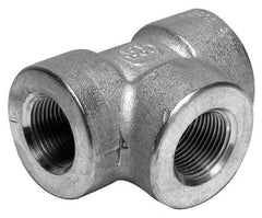 Merit Brass - 1-1/4" Grade 316/316L Stainless Steel Pipe Tee - FNPT x FNPT x FNPT End Connections, 3,000 psi - Benchmark Tooling