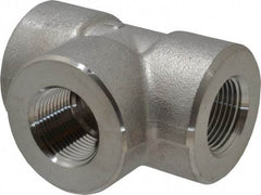 Merit Brass - 3/4" Grade 316/316L Stainless Steel Pipe Tee - FNPT x FNPT x FNPT End Connections, 3,000 psi - Benchmark Tooling