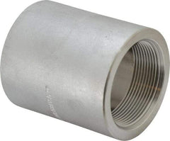 Merit Brass - 2" Grade 316/316L Stainless Steel Pipe Coupling - FNPT x FNPT End Connections, 3,000 psi - Benchmark Tooling