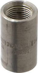 Merit Brass - 3/8 x 1/4" Grade 316/316L Stainless Steel Pipe Reducer Coupling - FNPT x FNPT End Connections, 3,000 psi - Benchmark Tooling