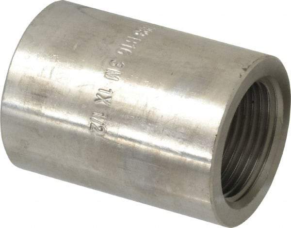 Merit Brass - 1 x 1/2" Grade 316/316L Stainless Steel Pipe Reducer Coupling - FNPT x FNPT End Connections, 3,000 psi - Benchmark Tooling