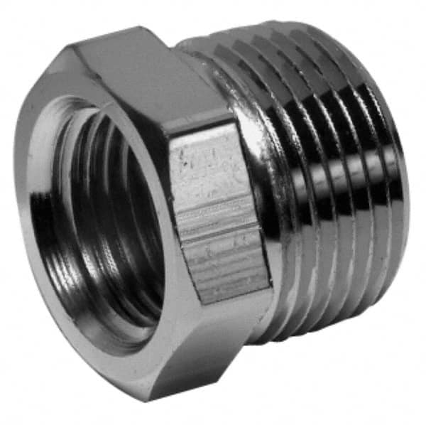 Merit Brass - 2 x 1/4" Grade 304/304L Stainless Steel Pipe Hex Bushing - MNPT x FNPT End Connections, 3,000 psi - Benchmark Tooling