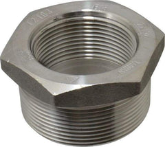 Merit Brass - 2" Grade 316/316L Stainless Steel Pipe Hex Bushing - MNPT x FNPT End Connections, 3,000 psi - Benchmark Tooling