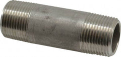 Merit Brass - Schedule 80, 3/4" Pipe x 3" Long, Grade 316/316L Stainless Steel Pipe Nipple - Seamless & Threaded - Benchmark Tooling