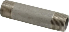 Merit Brass - Schedule 80, 3/4" Pipe x 4" Long, Grade 316/316L Stainless Steel Pipe Nipple - Seamless & Threaded - Benchmark Tooling