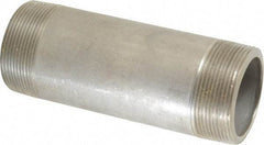 Merit Brass - Schedule 80, 2" Pipe x 6" Long, Grade 316/316L Stainless Steel Pipe Nipple - Seamless & Threaded - Benchmark Tooling