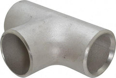 Merit Brass - 1-1/2" Grade 316L Stainless Steel Pipe Tee - Butt Weld x Butt Weld x Butt Weld End Connections - Benchmark Tooling