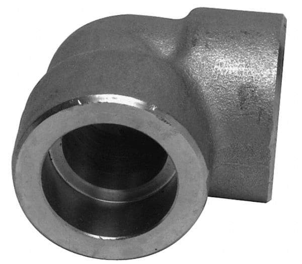 Merit Brass - 1/8" Grade 316 Stainless Steel Pipe 90° Elbow - Socket Weld x Socket Weld End Connections, 3,000 psi - Benchmark Tooling