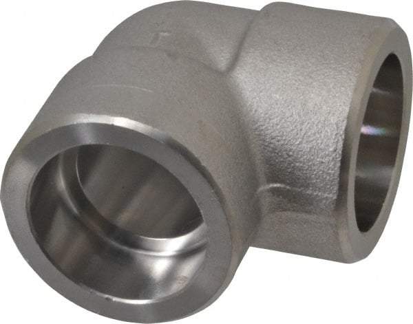 Merit Brass - 1" Grade 316 Stainless Steel Pipe 90° Elbow - Socket Weld x Socket Weld End Connections, 3,000 psi - Benchmark Tooling