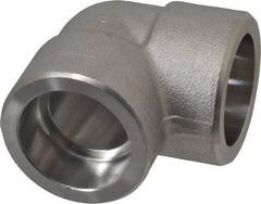 Merit Brass - 1" Grade 316 Stainless Steel Pipe 90° Elbow - Socket Weld x Socket Weld End Connections, 3,000 psi - Benchmark Tooling