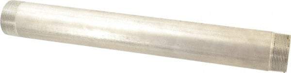 Merit Brass - Schedule 40, 2" Pipe x 18" Long, Grade 316/316L Stainless Steel Pipe Nipple - Welded & Threaded - Benchmark Tooling