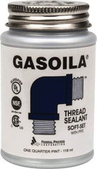 Federal Process - 1/4 Pt Brush Top Can Blue/Green Easy Seal Applicator with Gasoila Soft-Set - 600°F Max Working Temp - Benchmark Tooling