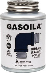 Federal Process - 1/2 Pt Brush Top Can Blue/Green Easy Seal Applicator with Gasoila Soft-Set - 600°F Max Working Temp - Benchmark Tooling