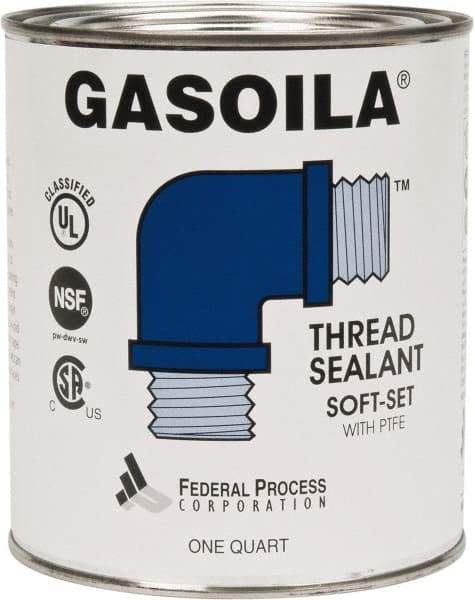 Federal Process - 1 Qt Flat Top Can Blue/Green Easy Seal Applicator with Gasoila Soft-Set - 600°F Max Working Temp - Benchmark Tooling