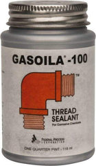 Federal Process - 1/4 Pt Brush Top Can Black Federal Gasoila-100 Thread Sealant - 450°F Max Working Temp - Benchmark Tooling