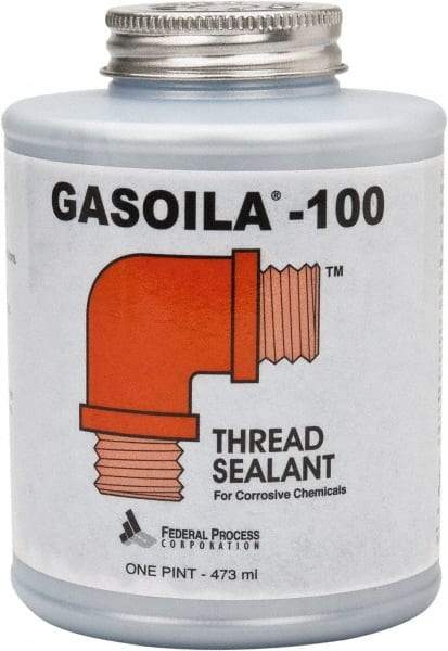 Federal Process - 1 Pt Brush Top Can Black Federal Gasoila-100 Thread Sealant - 450°F Max Working Temp - Benchmark Tooling