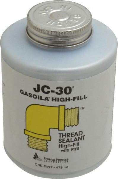 Federal Process - 1 Pt Brush Top Can Oyster White Federal JC-30 Thread Sealant with PTFE - 500°F Max Working Temp - Benchmark Tooling