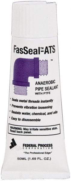 Federal Process - 50 mL Tube White FasSeal-ATS Anaerobic Thread Sealant with PTFE - 375°F Max Working Temp - Benchmark Tooling