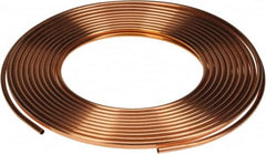 Mueller Industries - 100' Long, 1/2" OD x 3/8" ID, Copper Seamless Tube - 0.049" Wall Thickness, 0.269 Ft/Lb - Benchmark Tooling