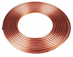 Mueller Industries - 60' Long, 3/8" OD x 0.305" ID, Copper Seamless Tube - 0.035" Wall Thickness, 0.145 Ft/Lb - Benchmark Tooling
